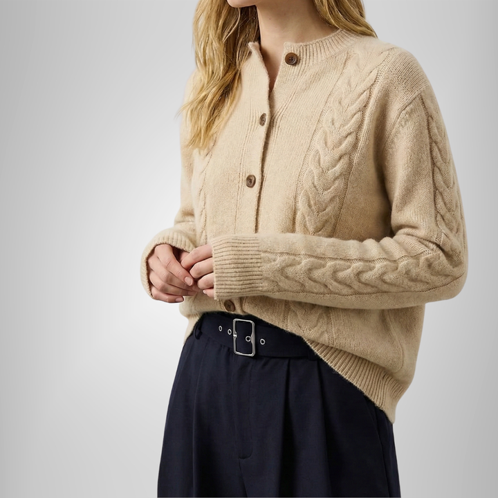Madeline Cable-Knit Soft-Knit Cardigan