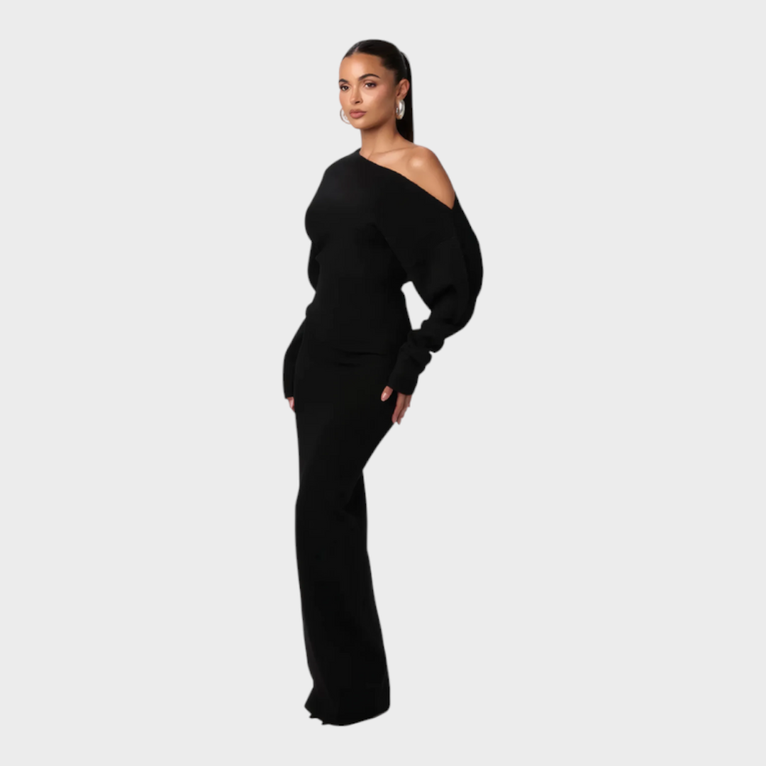 Hillary | Knit Off-Shoulder Maxi