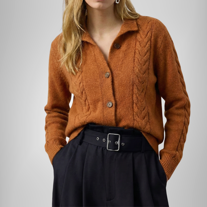 Madeline Cable-Knit Soft-Knit Cardigan