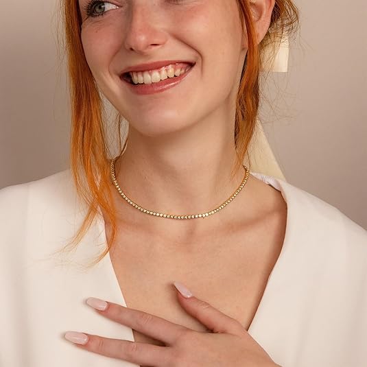Tennis Necklace | Gold-Tone