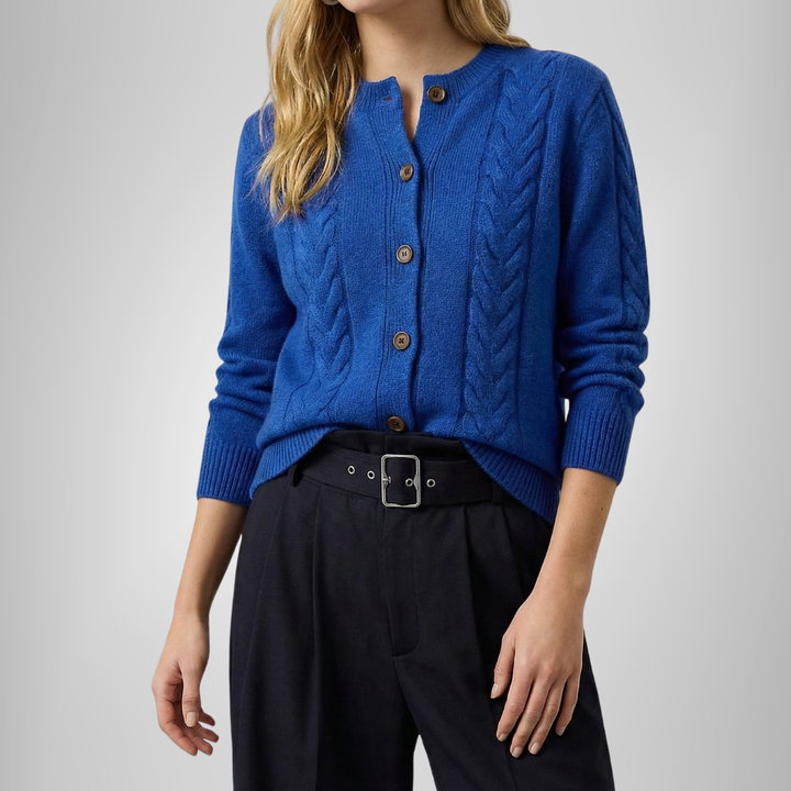 Madeline Cable-Knit Soft-Knit Cardigan