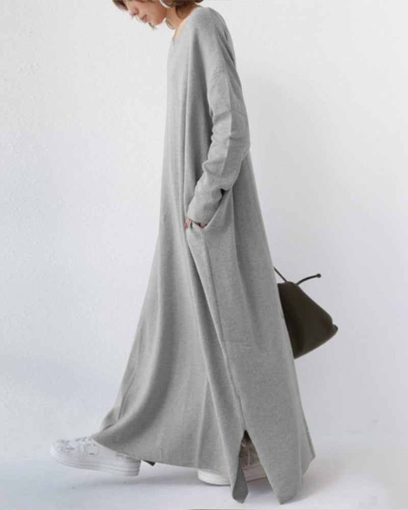 Eudora | elegant casual dress with v-neckline