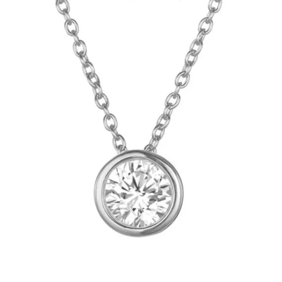 Lunaria Gemmara Birthstone Necklace | Silver-Tone