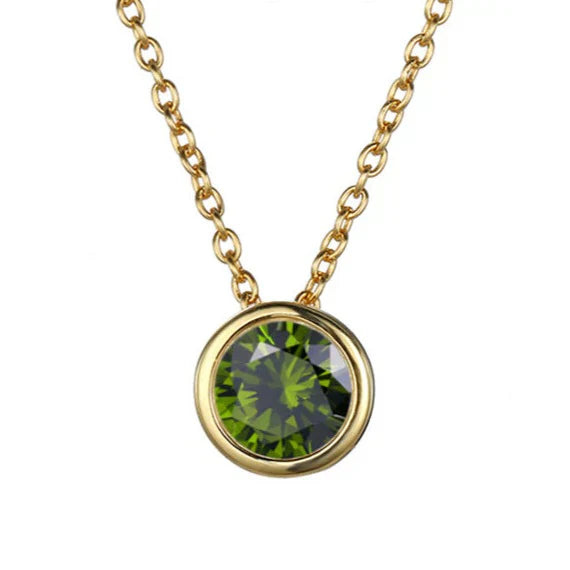 Lunaria Gemmara Birthstone Necklace | Gold-Tone
