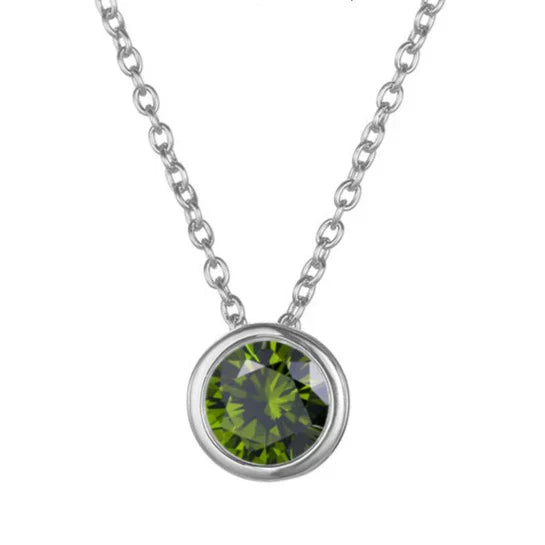Lunaria Gemmara Birthstone Necklace | Silver-Tone