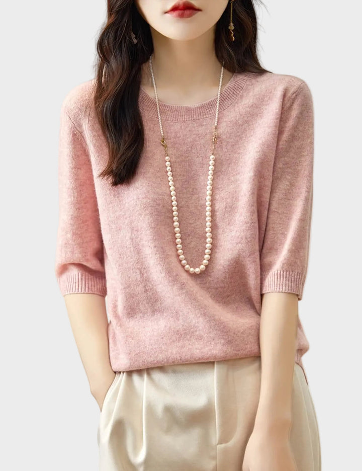 Eureka | Wool-Blend Crewneck Half Sleeve Sweater