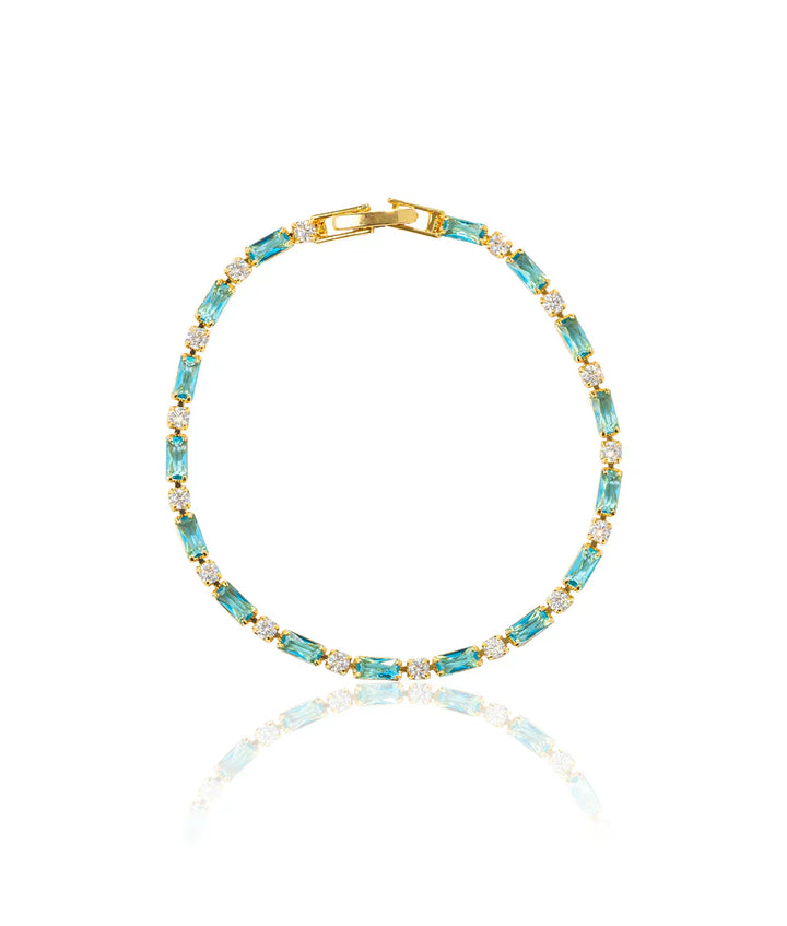 Turquoise-Color Stone Bracelet | Gold-Tone