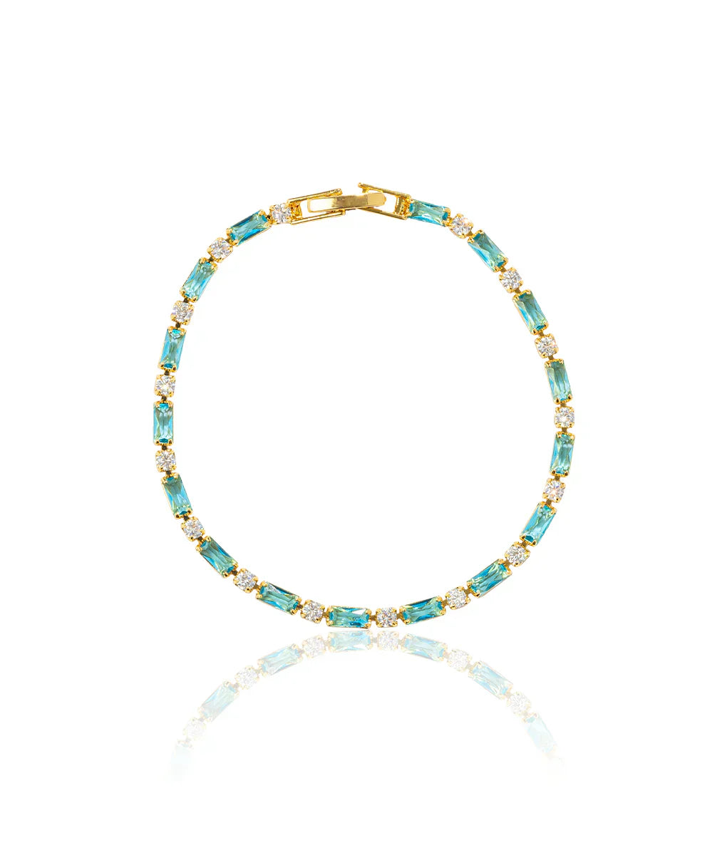 Turquoise-Color Stone Bracelet | Gold-Tone