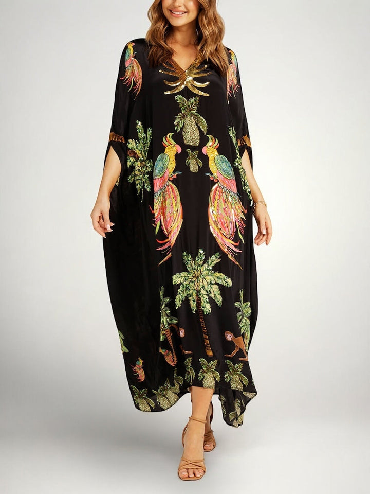 Sahara | Loose Fit Tropical Print Beach Dress