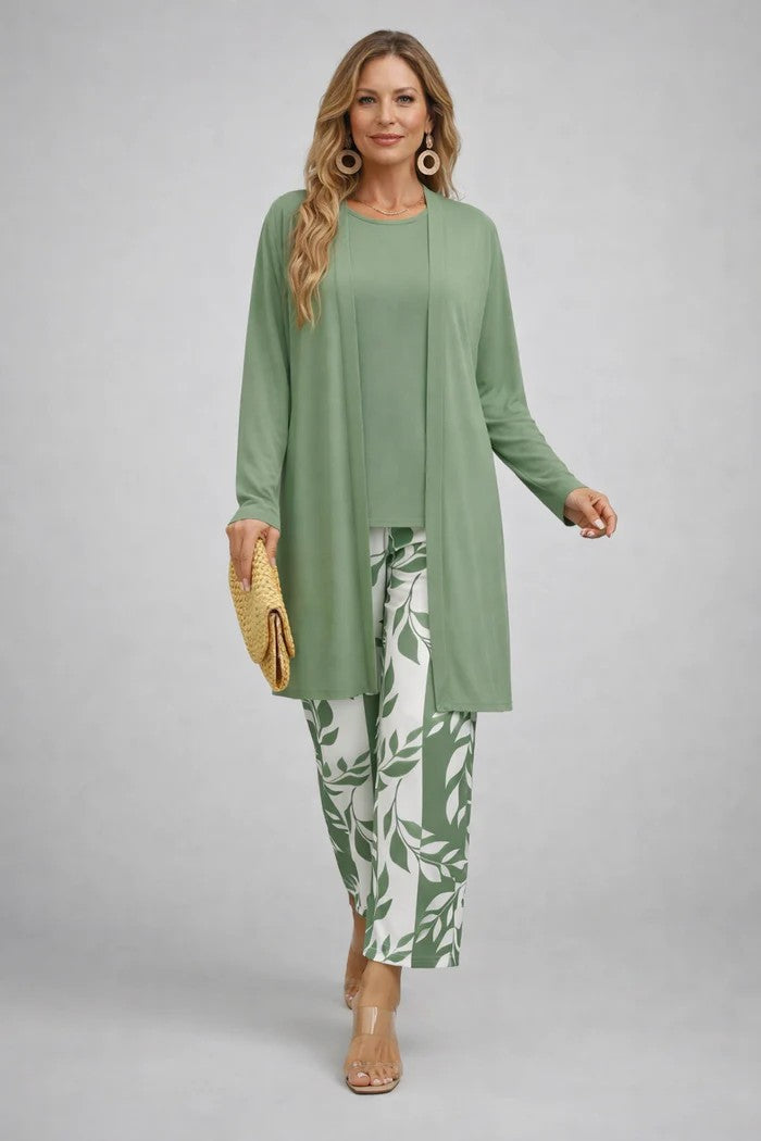 Margaret | Relaxed Cardigan, Top and Trouser Set for Everyday Wear