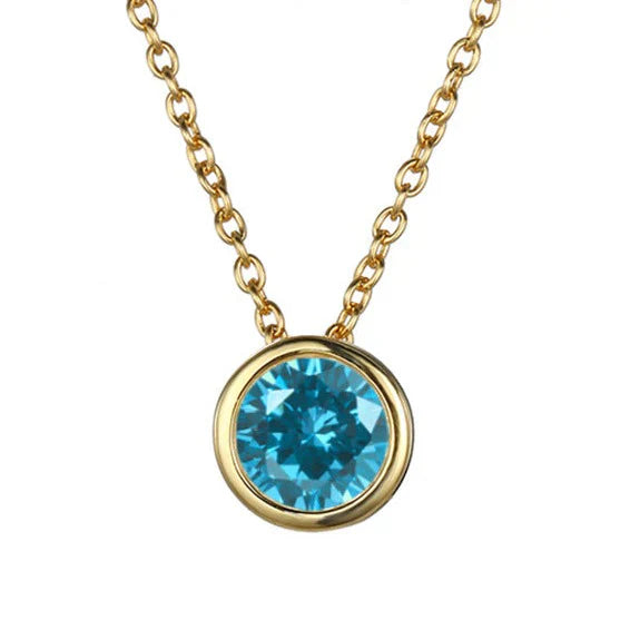 Lunaria Gemmara Birthstone Necklace | Gold-Tone