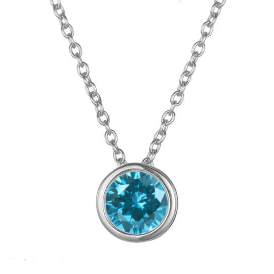 Lunaria Gemmara Birthstone Necklace | Silver-Tone