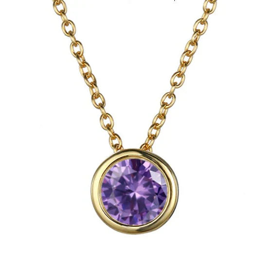 Lunaria Gemmara Birthstone Necklace | Gold-Tone