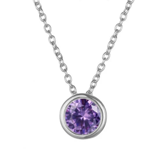 Lunaria Gemmara Birthstone Necklace | Silver-Tone