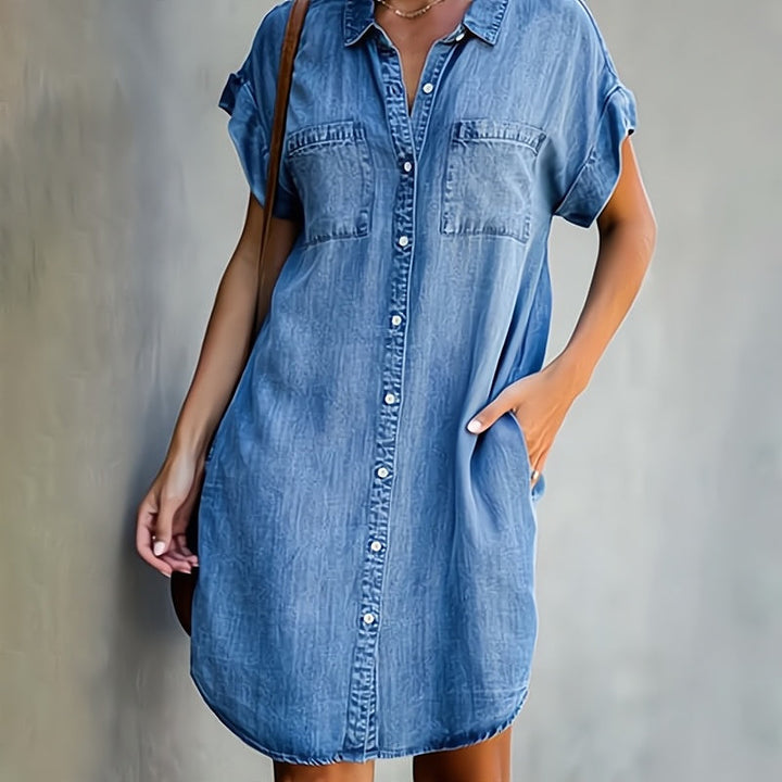 Button-Down Shirt Dress | Classic Denim Dress for Women