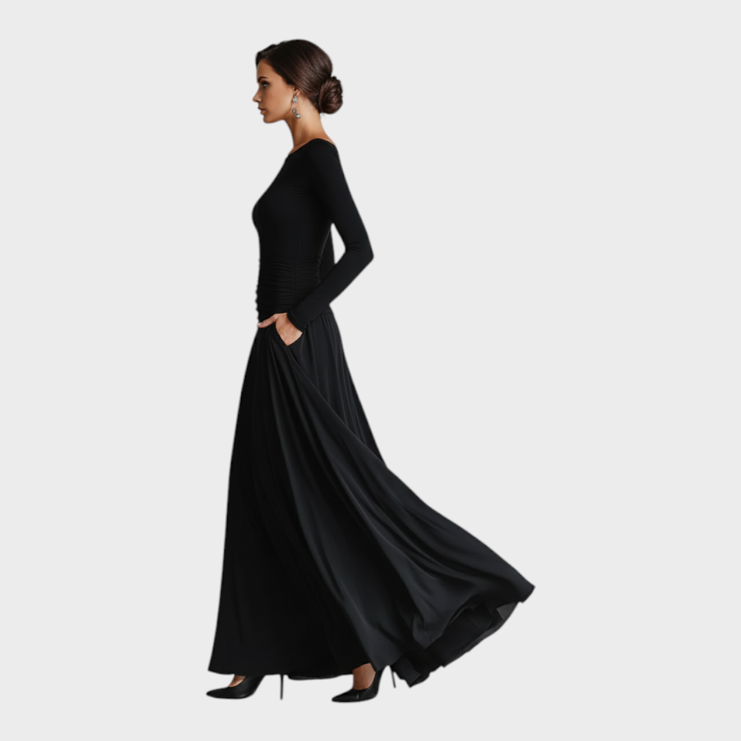 Hestia | Elegant Maxi Dress with Flowing Pleats