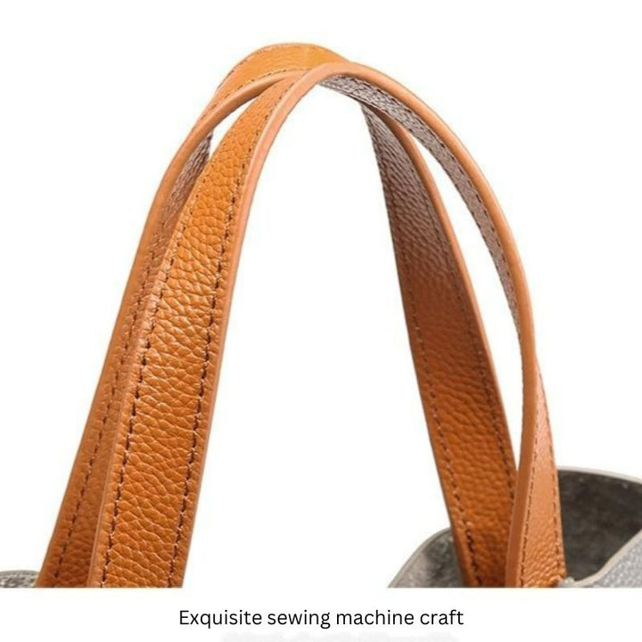 Alana | Genuine Leather Handbags Head Layer Cowhide Litchi Grain Women Handbag