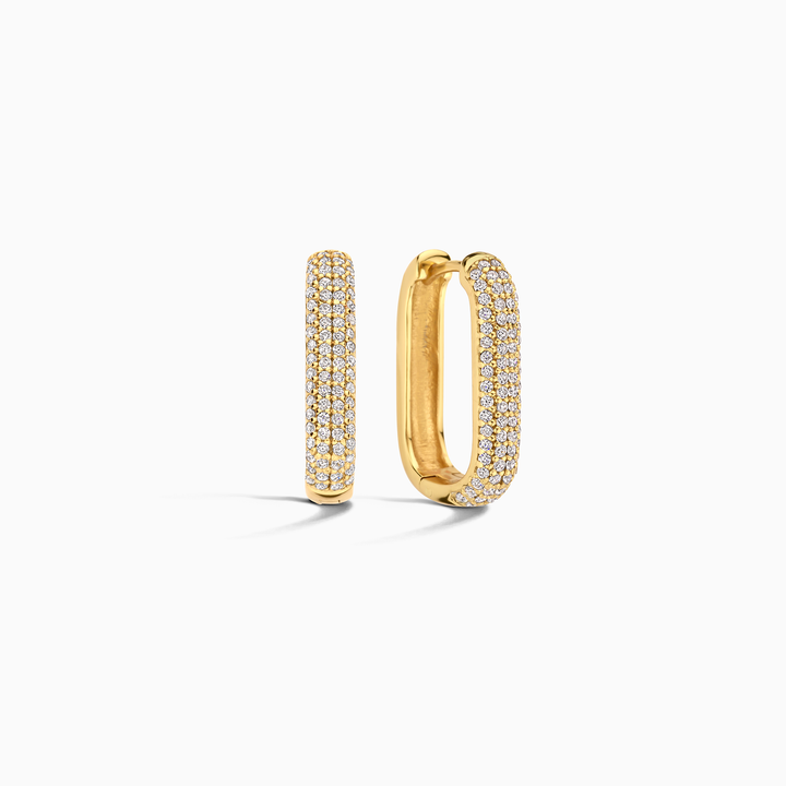Icon Pavé Hoops | White Gold