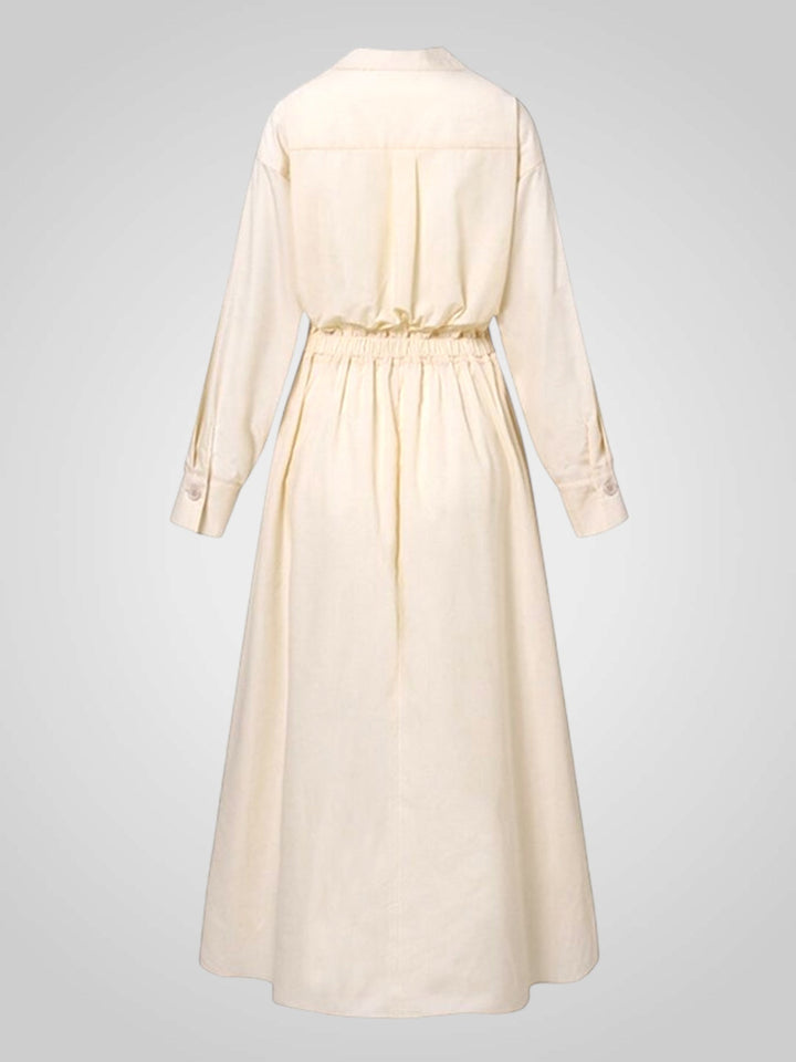 Ella | Women's Maxi Dress with Pockets, Buttons, Long Sleeves