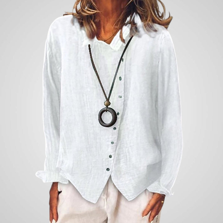 Katia | Women's cotton and linen casual long blouse