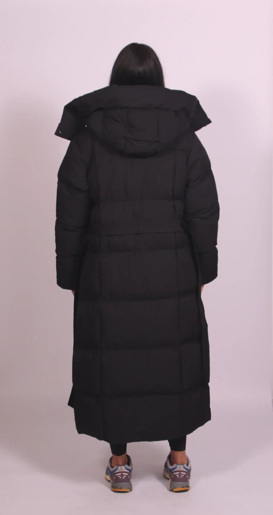 Long Insulated Coat with Waist Definition