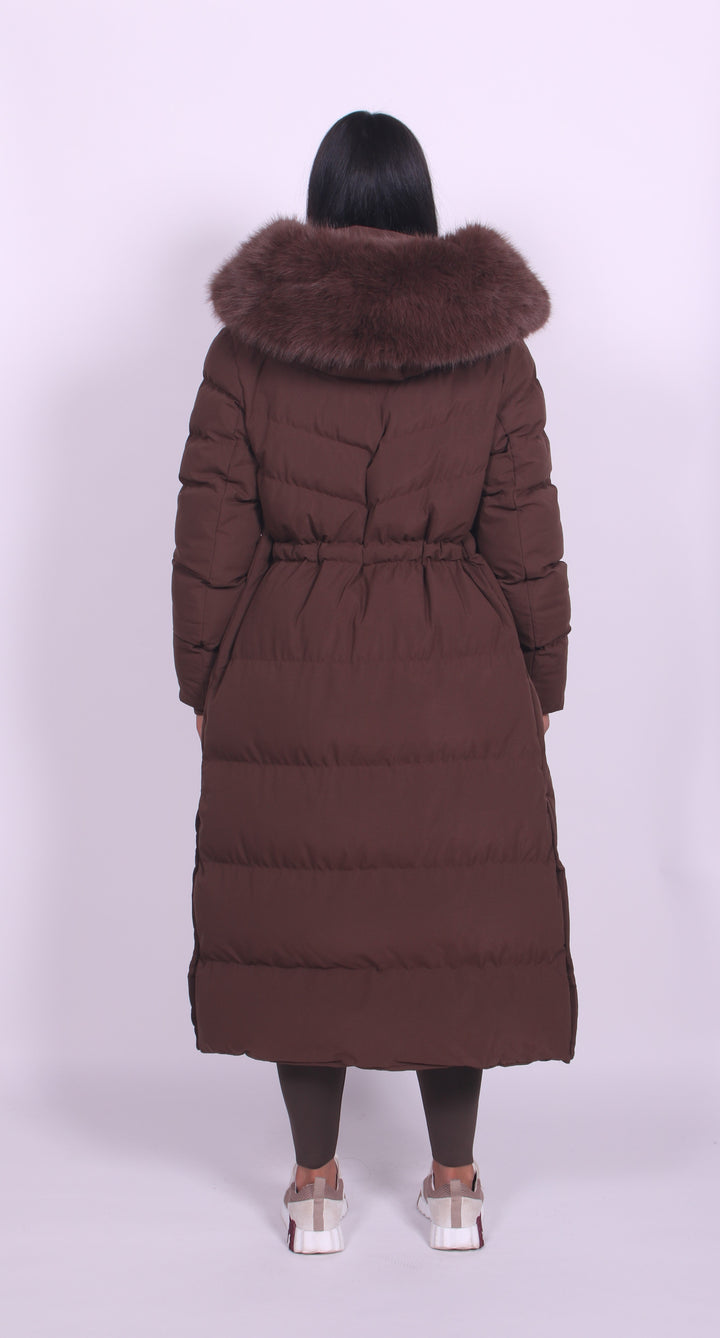 Alissa - Faux Fur Hooded Longline Winter Coat