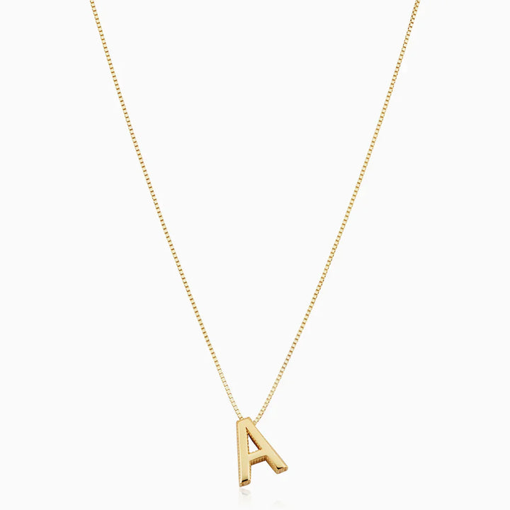 Love letter initial necklace - Gold-Tone