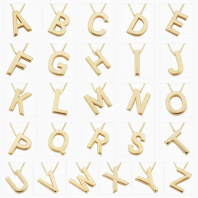 Love letter initial necklace | Silver-Tone