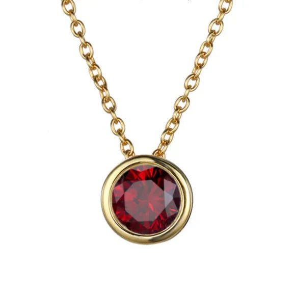 Lunaria Gemmara Birthstone Necklace | Gold-Tone