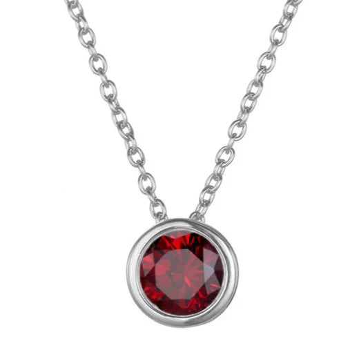 Lunaria Gemmara Birthstone Necklace | Silver-Tone