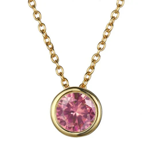 Lunaria Gemmara Birthstone Necklace | Gold-Tone