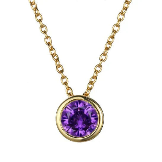 Lunaria Gemmara Birthstone Necklace | Gold-Tone