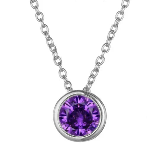 Lunaria Gemmara Birthstone Necklace | Silver-Tone