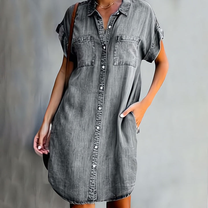 Button-Down Shirt Dress | Classic Denim Dress for Women