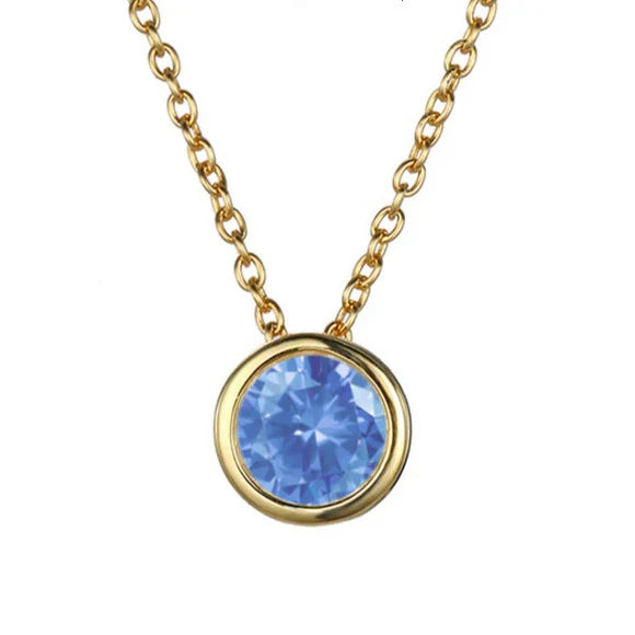 Lunaria Gemmara Birthstone Necklace | Gold-Tone