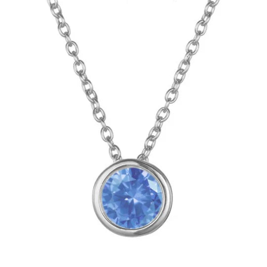 Lunaria Gemmara Birthstone Necklace | Silver-Tone