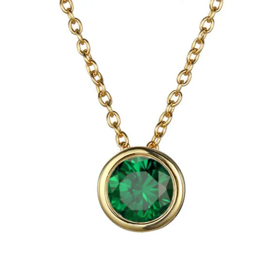 Lunaria Gemmara Birthstone Necklace | Gold-Tone