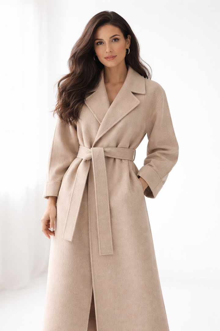 Caith – Elegant Belted Long Coat