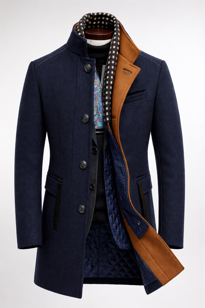 Structured Long Overcoat in Four Neutral Tones