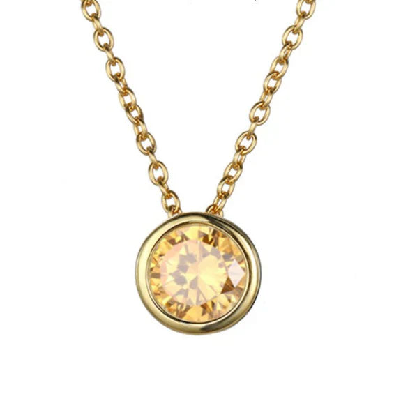 Lunaria Gemmara Birthstone Necklace | Gold-Tone