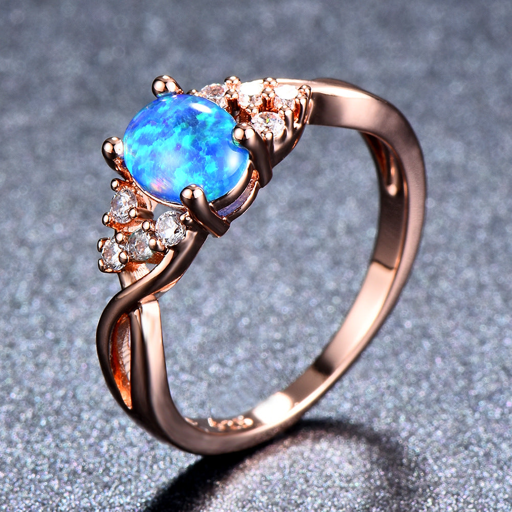 Sylva Moonhart White Ring | Rose Gold