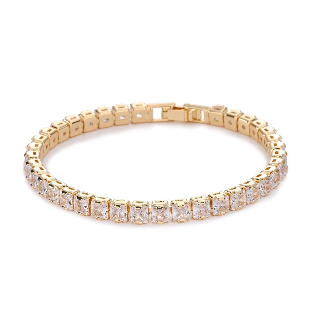 Square Tennis Bracelet | Gold-Tone