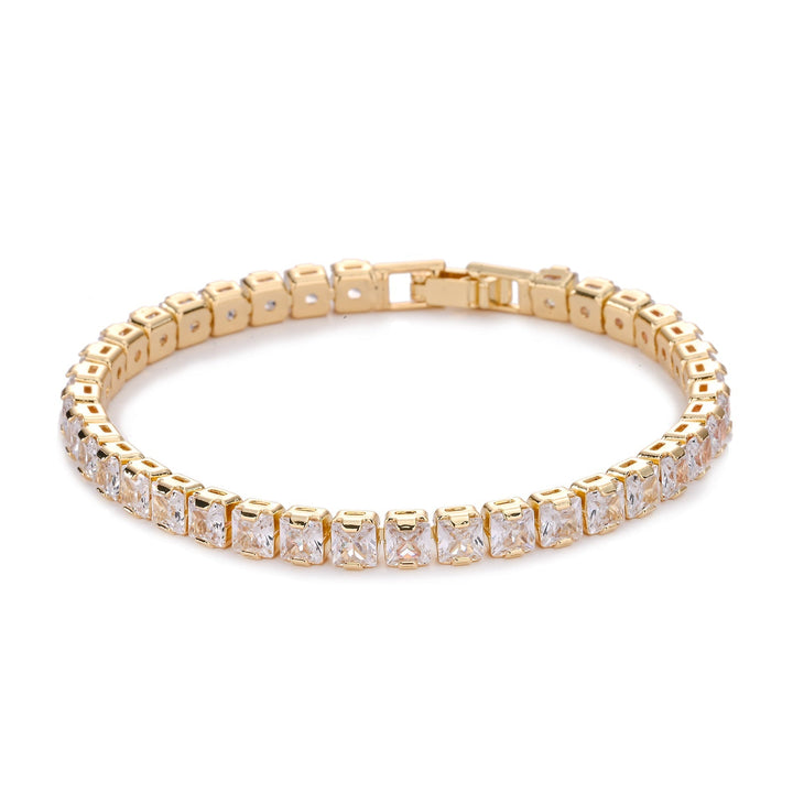 Square Tennis Bracelet | Gold-Tone