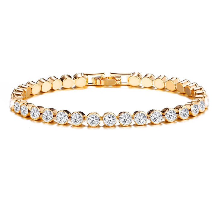 Round Cut Tennis Bracelet | Gold-Tone