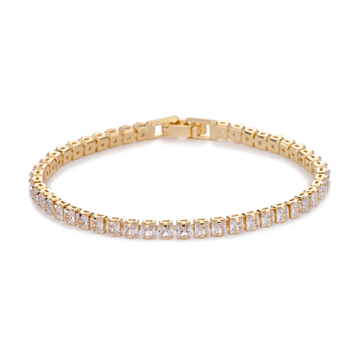 Square Tennis Bracelet | Gold-Tone