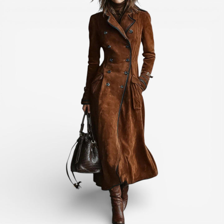 Amarah – Long Suede Trench Coat
