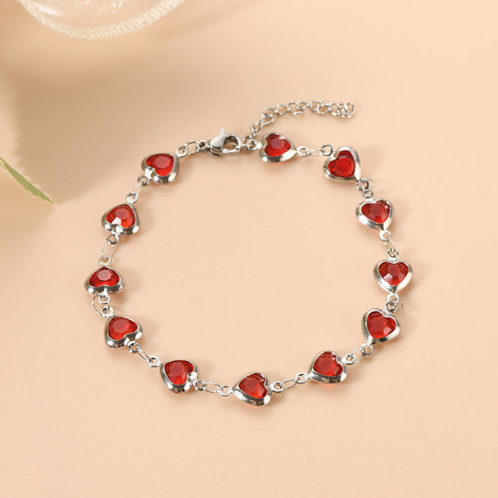 Ophelyra Garnetelle Bracelet | Silver-Tone