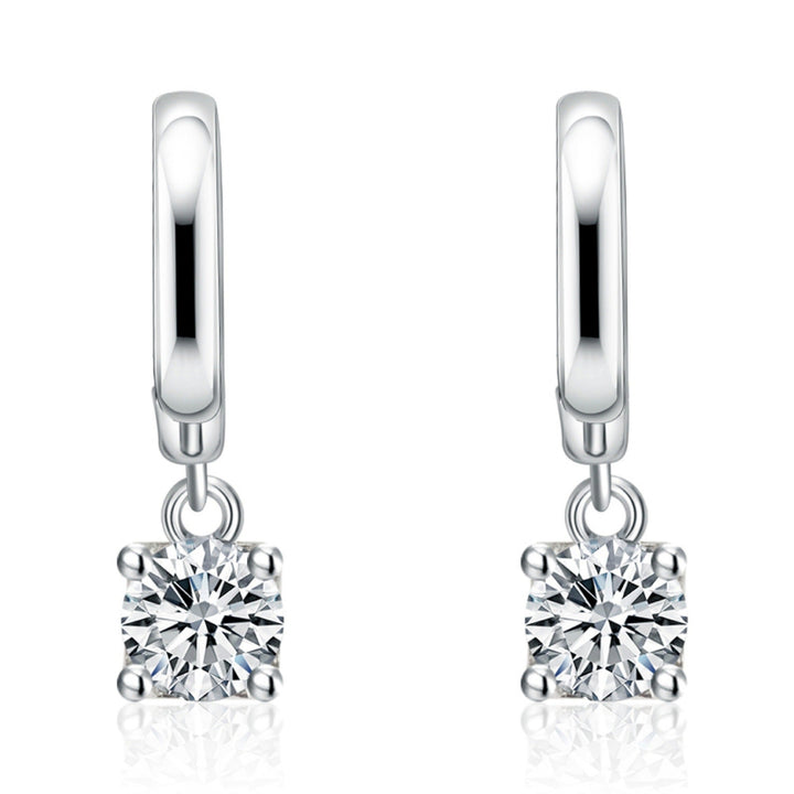 Aurora Square Drop Earrings | White gold