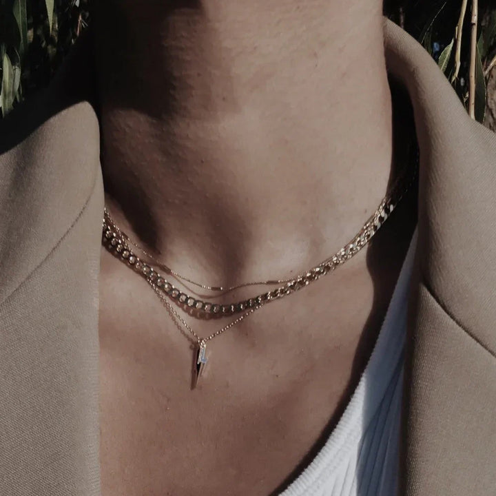 Flat Link Curb Chain Necklace | Silver-Tone
