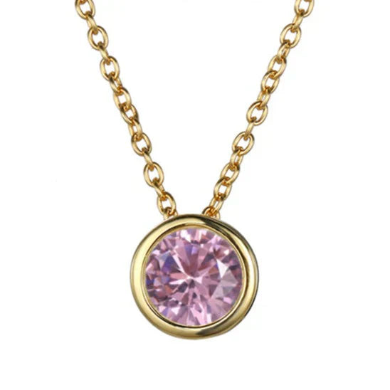 Lunaria Gemmara Birthstone Necklace | Gold-Tone